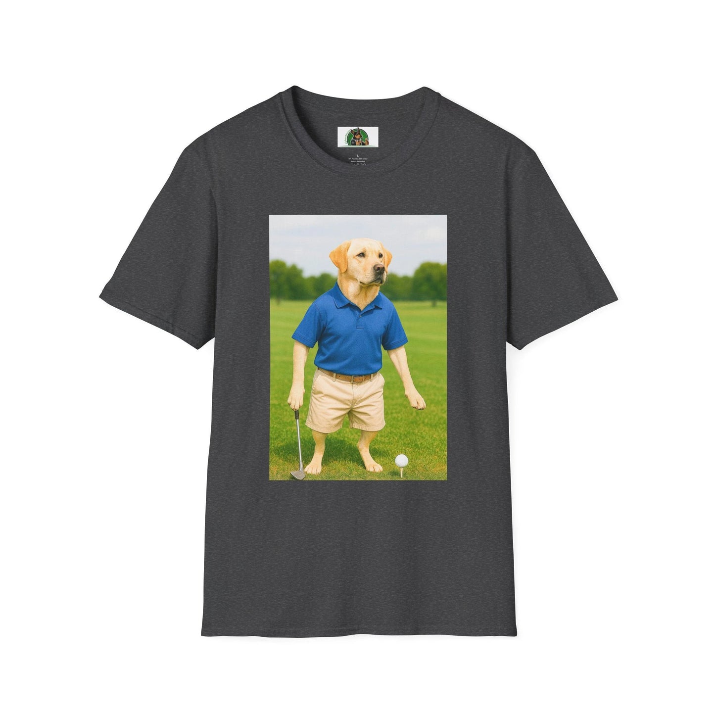Labrador Retriever Golf T-Shirt — Sports Dog Tee for Dog Lovers T-Shirt Printify Dark Heather S