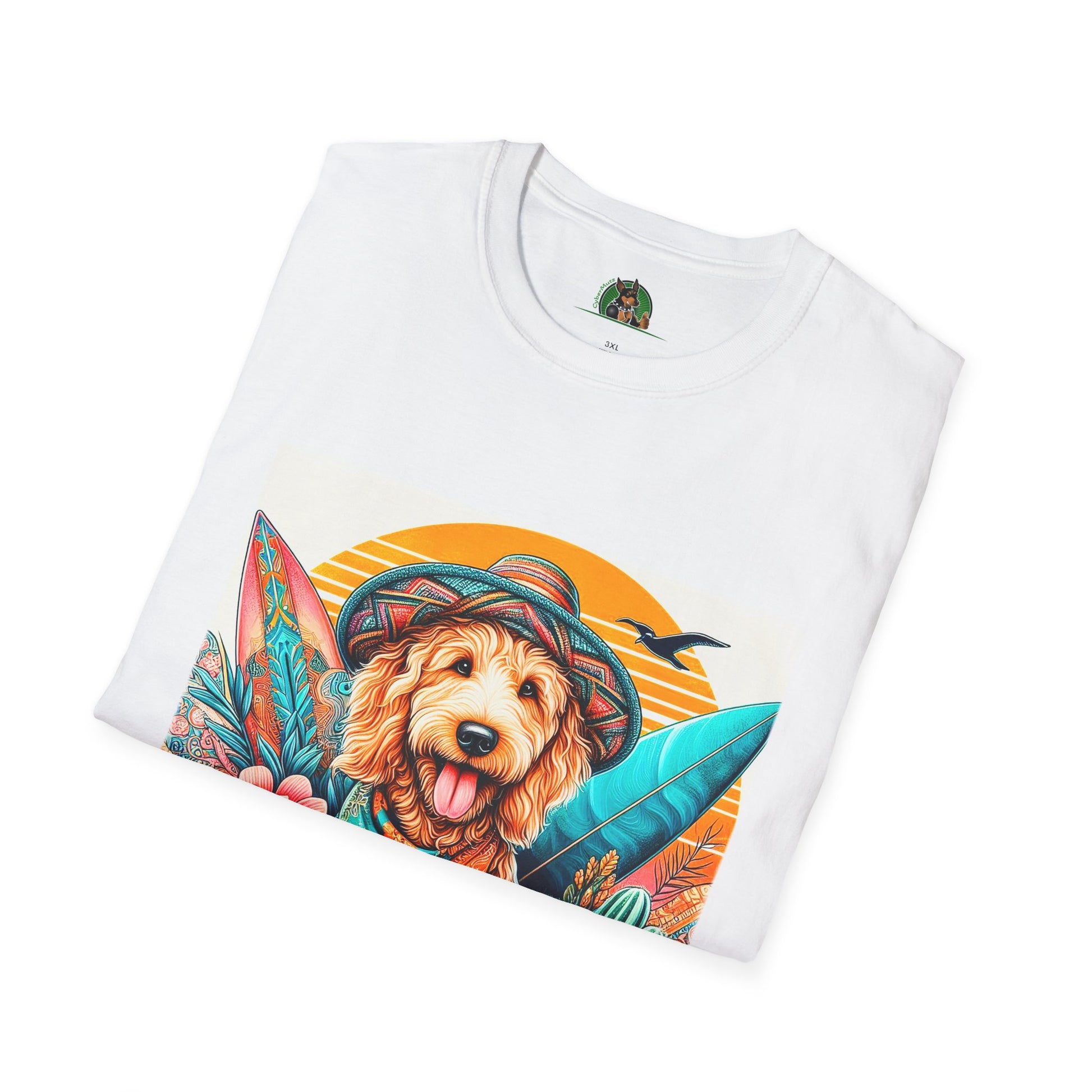 Golden Doodle blue waves shirt T-Shirt Printify