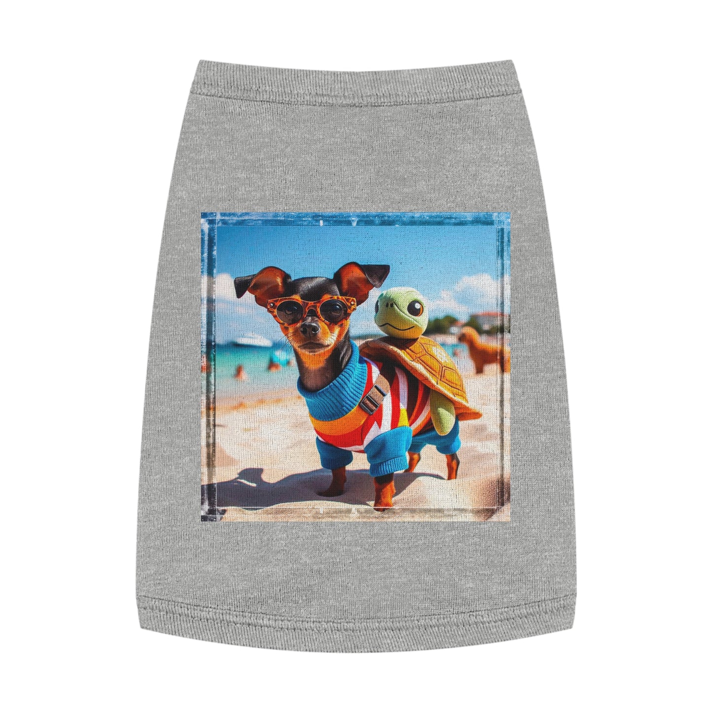 Dog Tank Top - Min Pin Tank Tops Pets Printify M Heather 