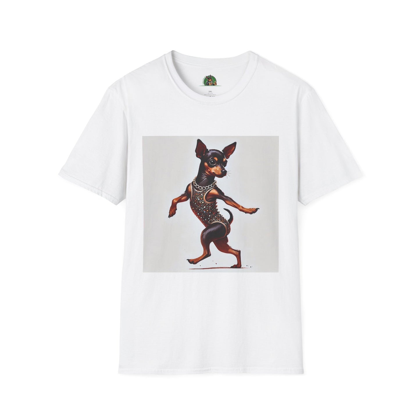 Dancing Min Pin T-Shirt T-Shirt Printify XS White