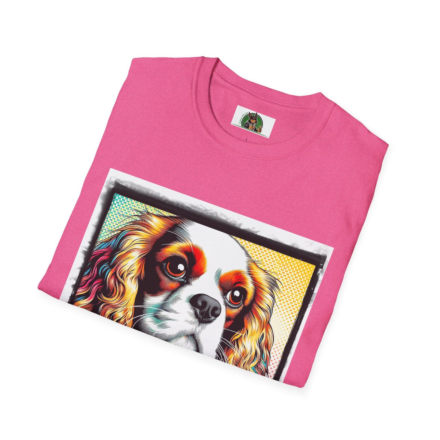 Cavalier King Charles Spaniel Dog Wearing Heart Collar TShirt