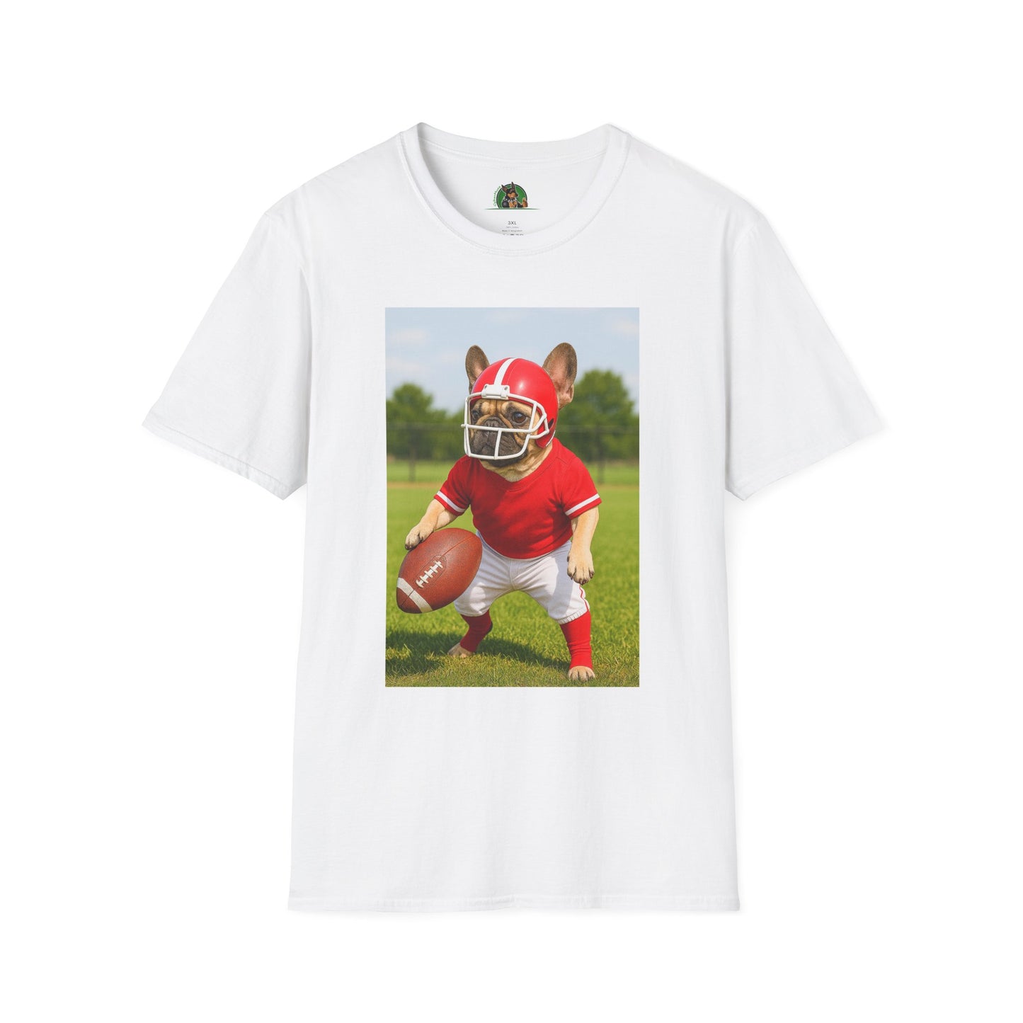Sports Football French Bulldog T-Shirt T-Shirt Printify White XS