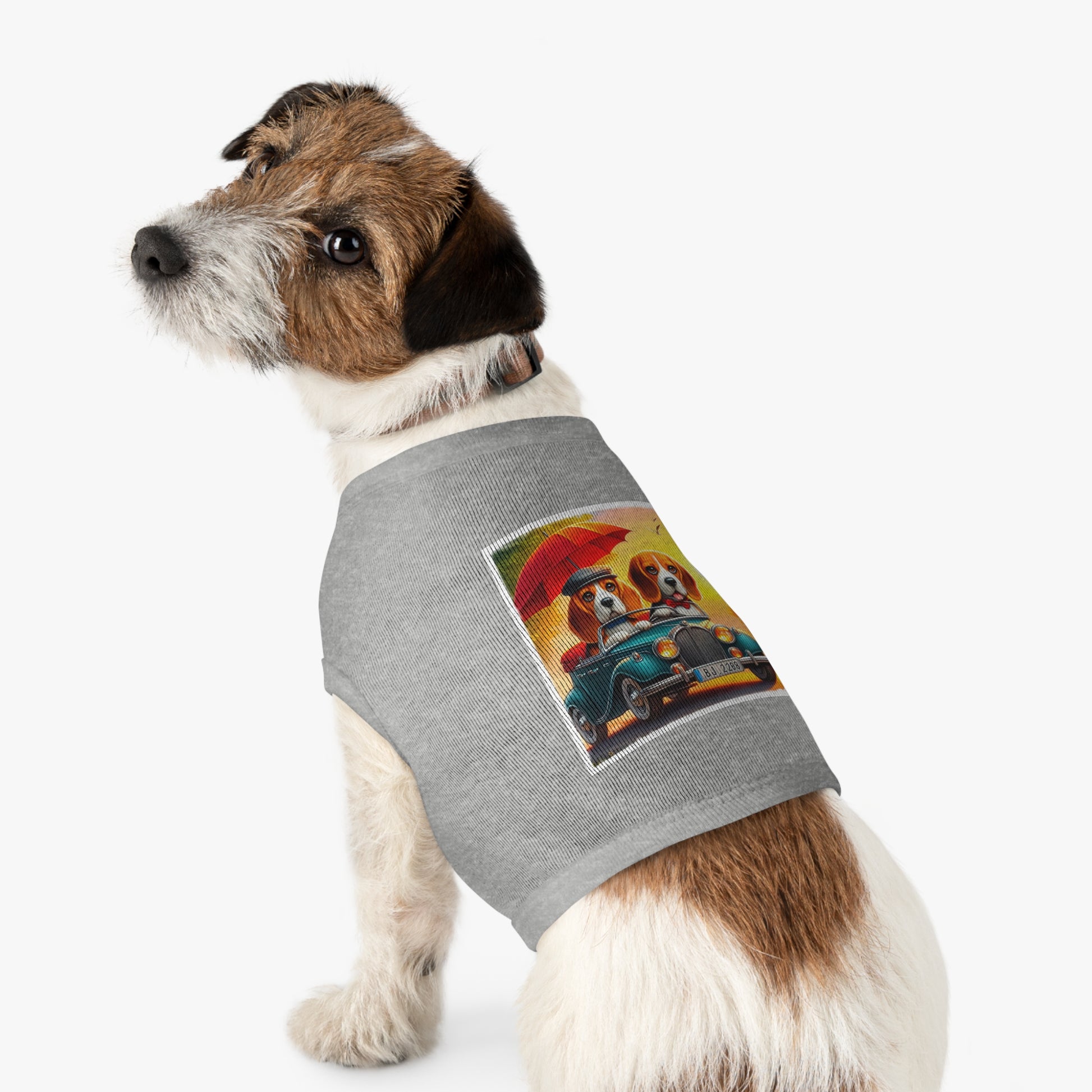 Pet Tank Top Wacky Beagle Dogs In Tiny Car Pets Printify   