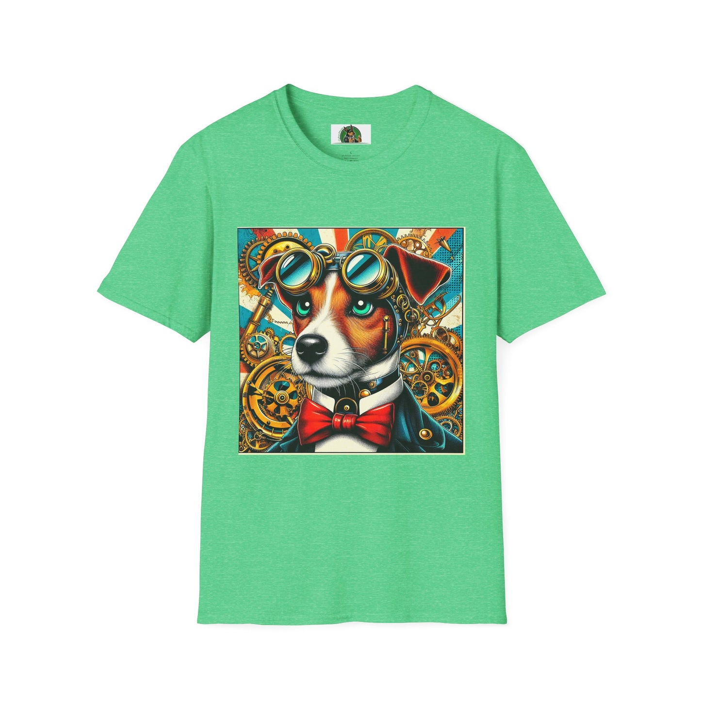 Jack Russell Steampunk T-Shirt Printify S Heather Irish Green