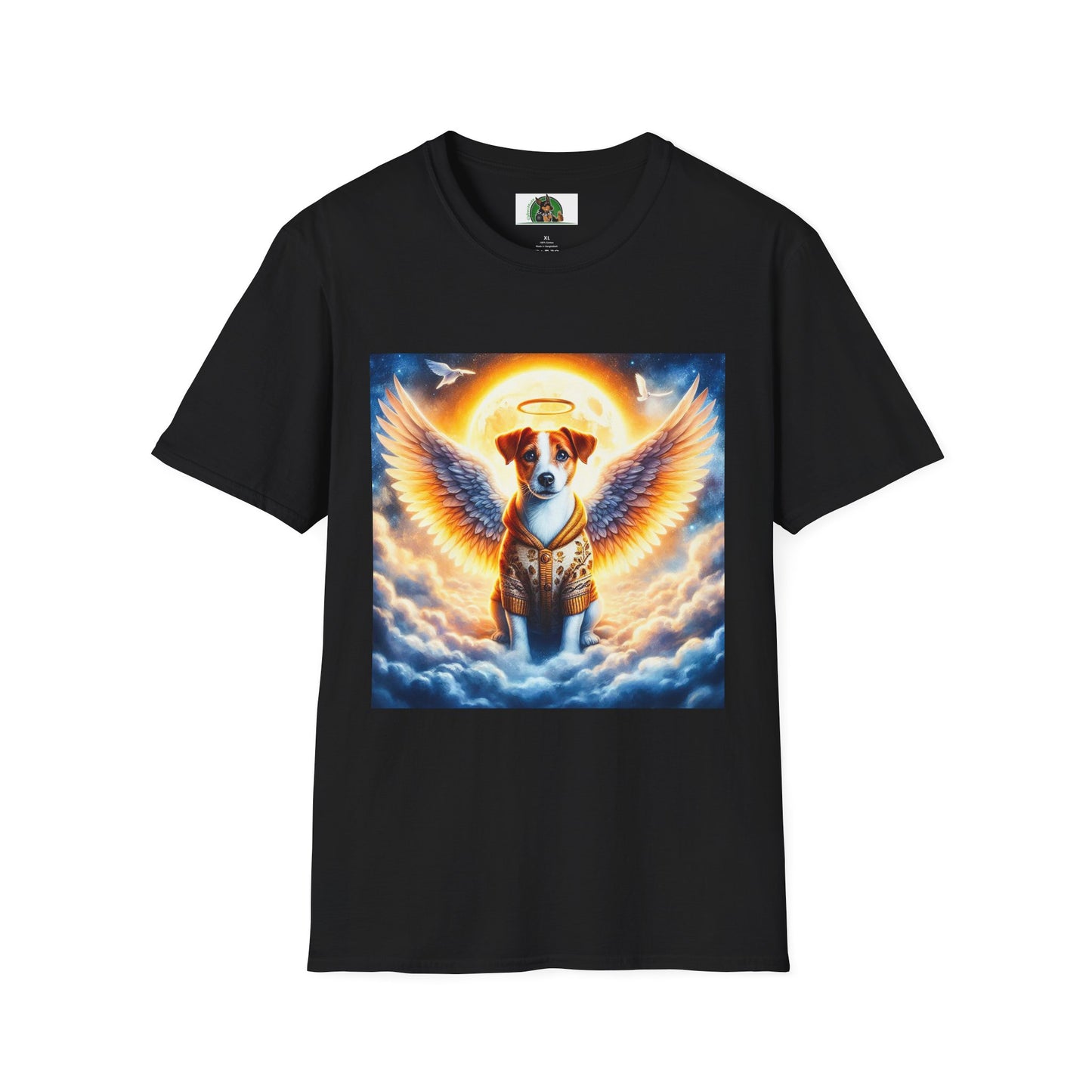 Jack Russell Golden Angel T-Shirt Printify S Black