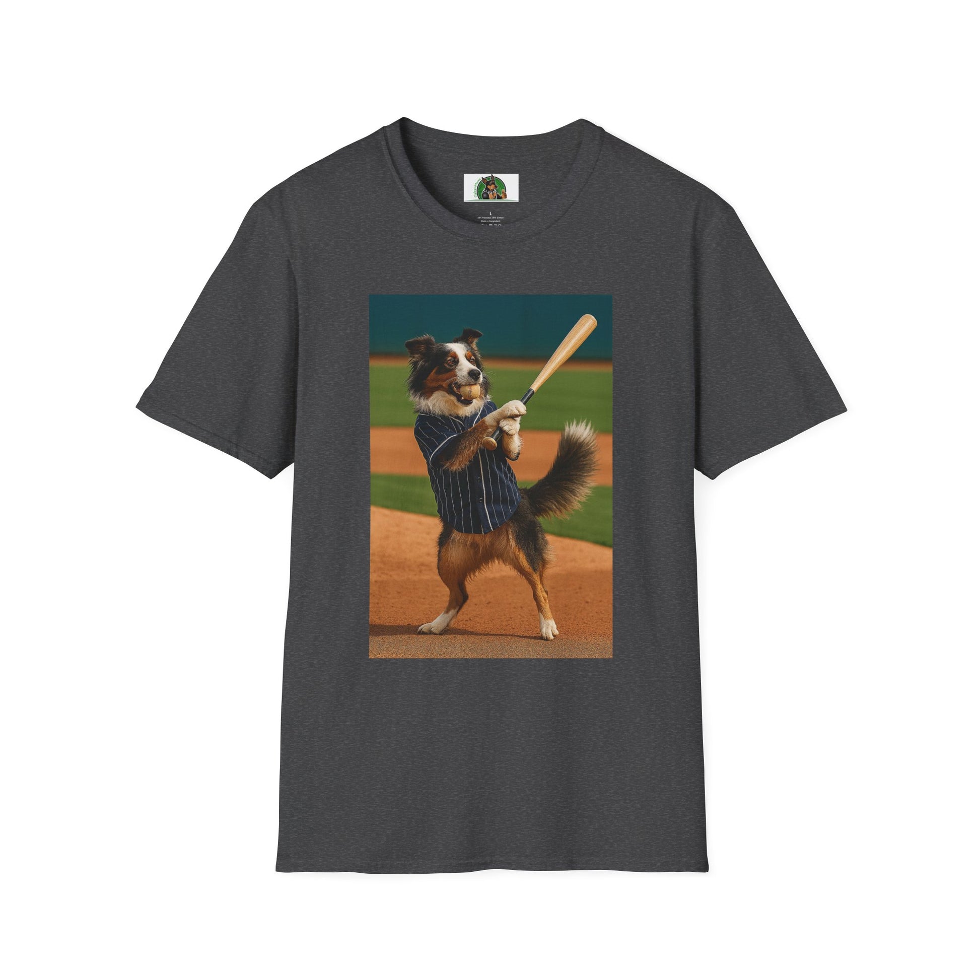 Sports Baseball Australian Shepherd Unisex T-Shirt T-Shirt Printify Dark Heather XS