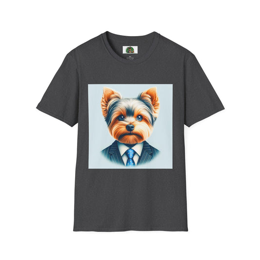 Yorkie serious business shirt T-Shirt Printify XS Dark Heather