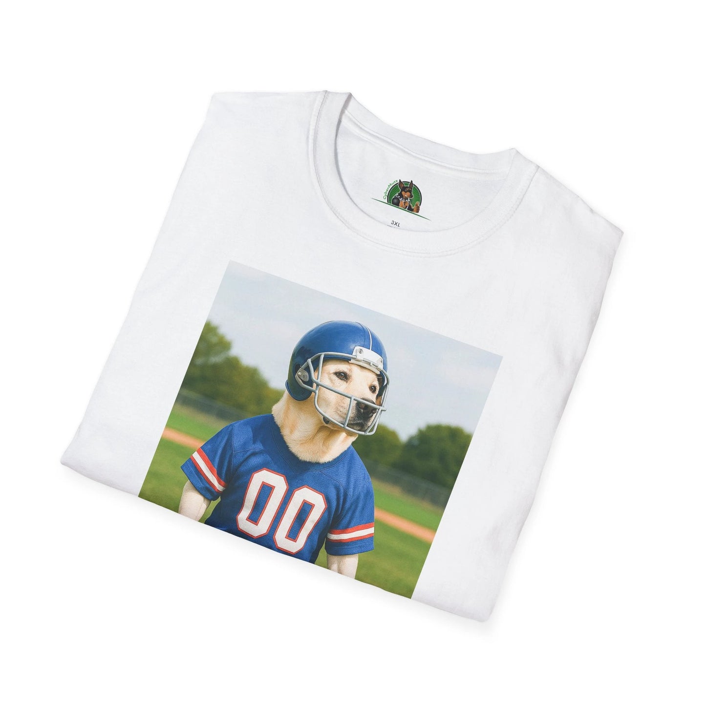 Labrador Retriever Football T-Shirt — Sports Dog Tee for Dog Lovers T-Shirt Printify