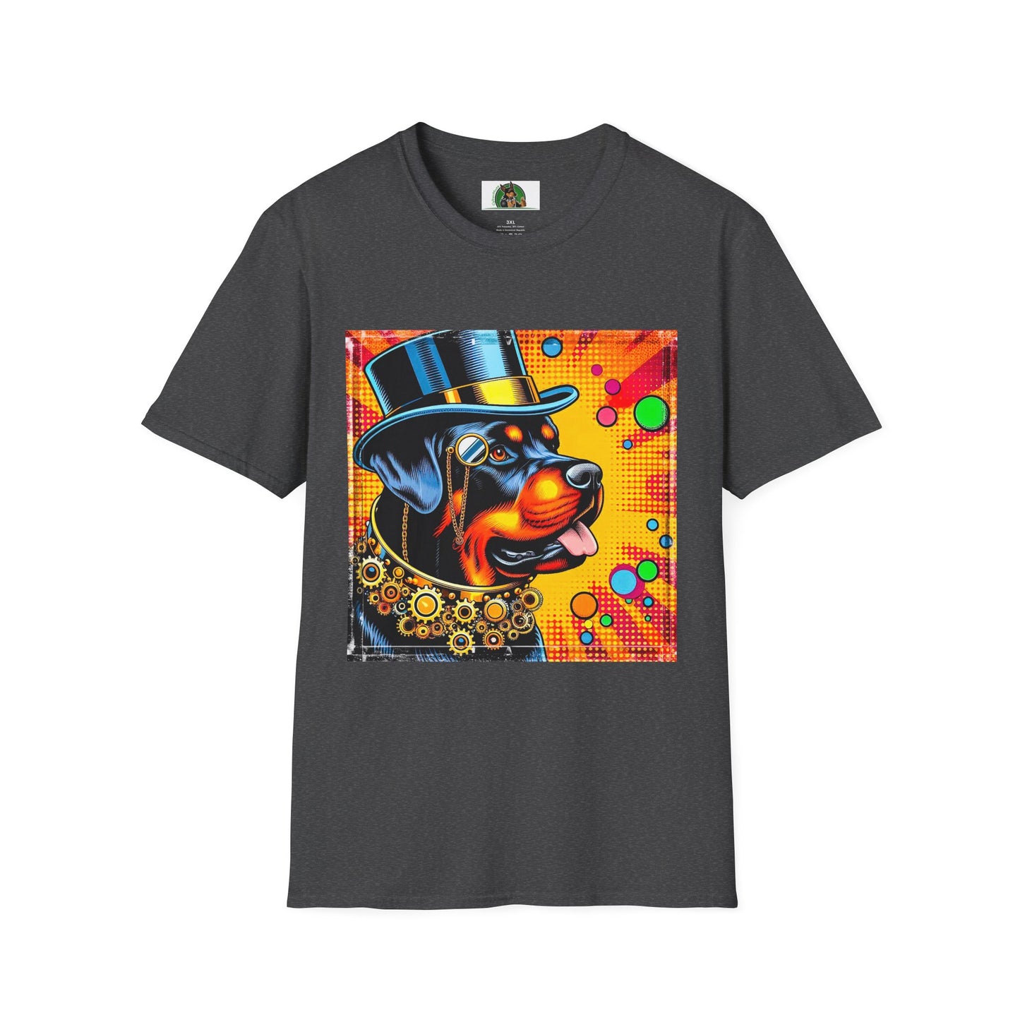 Rottweiler colorful steam punk T-Shirt Printify XS Dark Heather