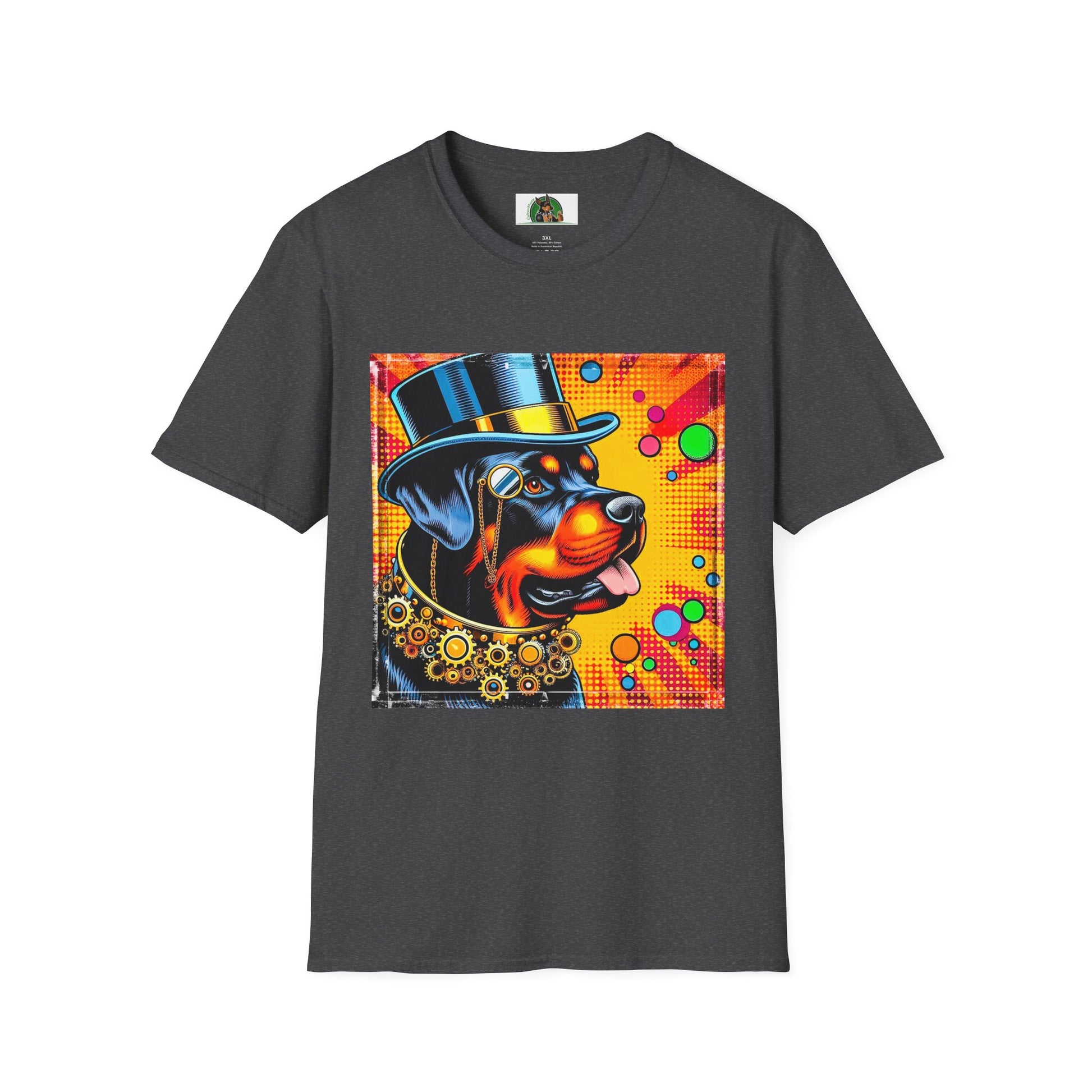 Rottweiler colorful steam punk T-Shirt Printify XS Dark Heather