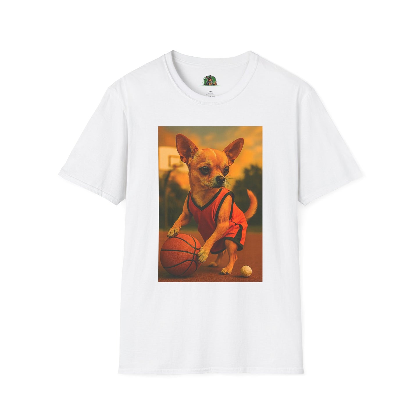 Chihuahua Basketball T-Shirt Sports T-Shirt Printify White XS