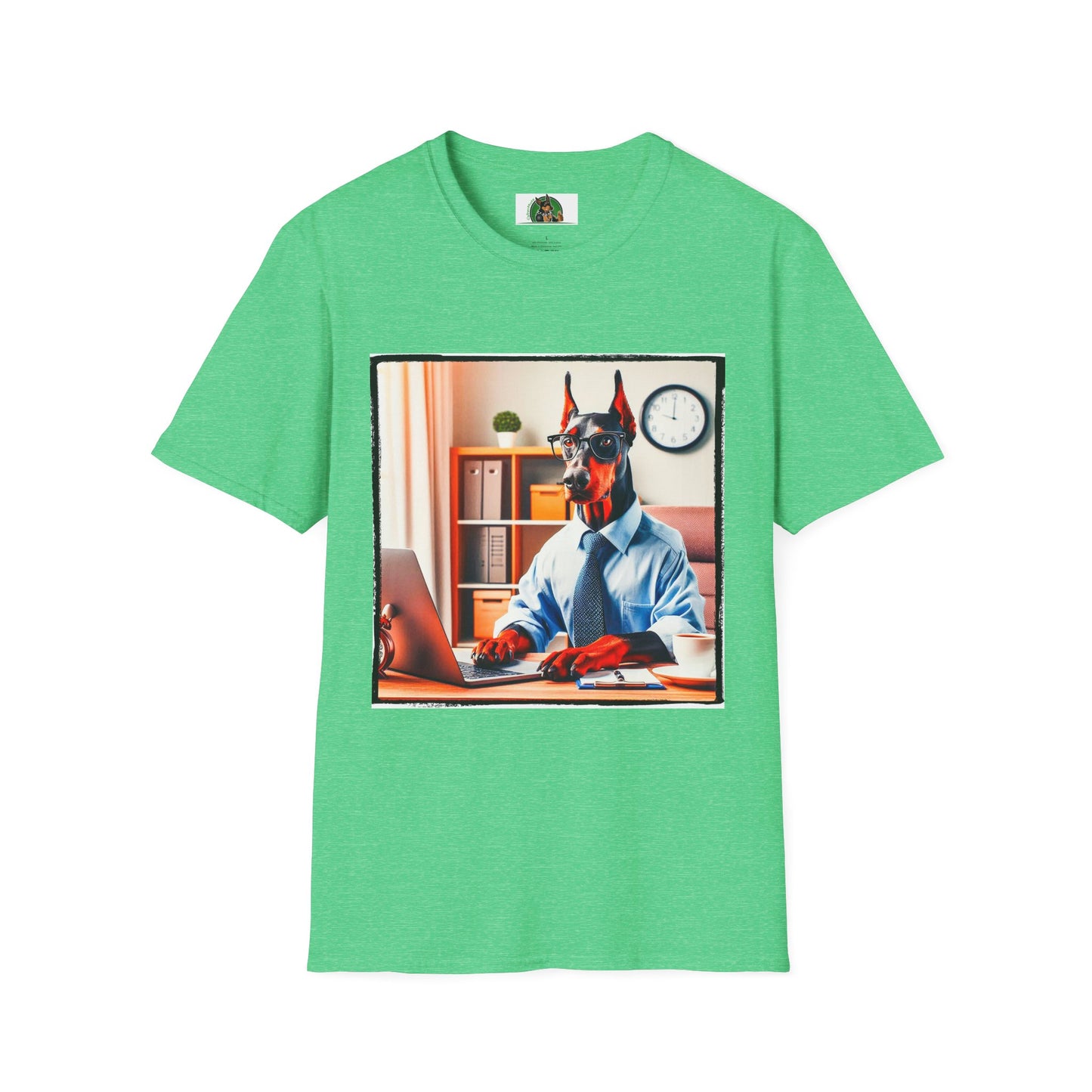 Doberman T-Shirt Printify S Heather Irish Green