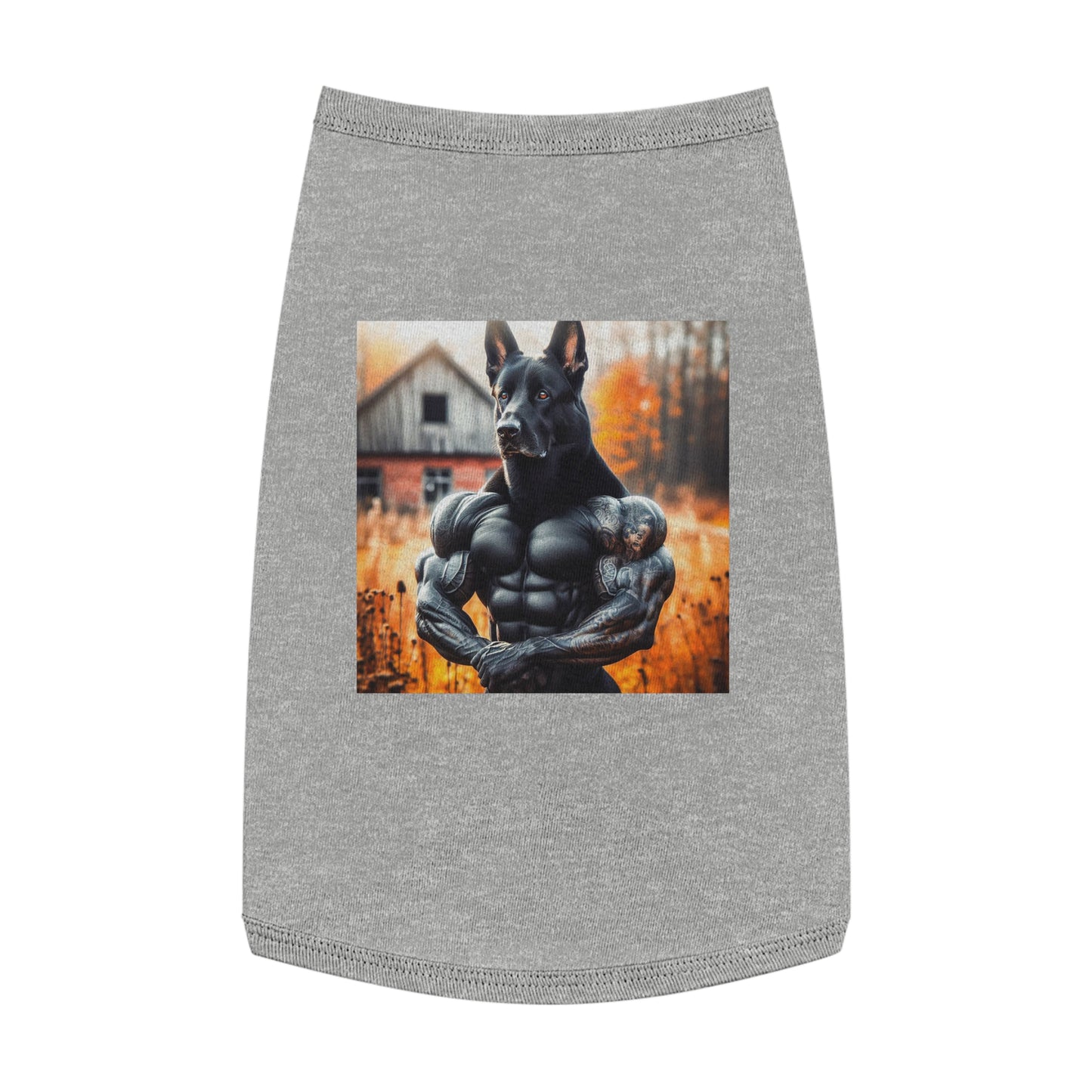 German Shepherd arm muscles shirt Pets Printify L Heather