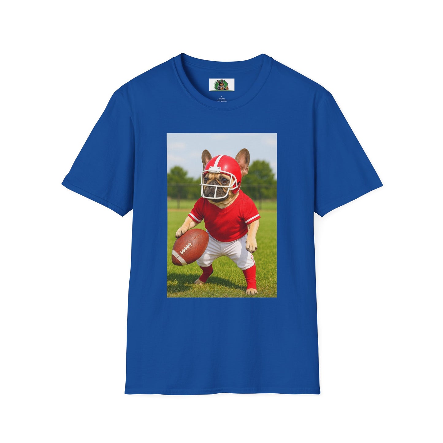 Sports Football French Bulldog T-Shirt T-Shirt Printify Royal XS