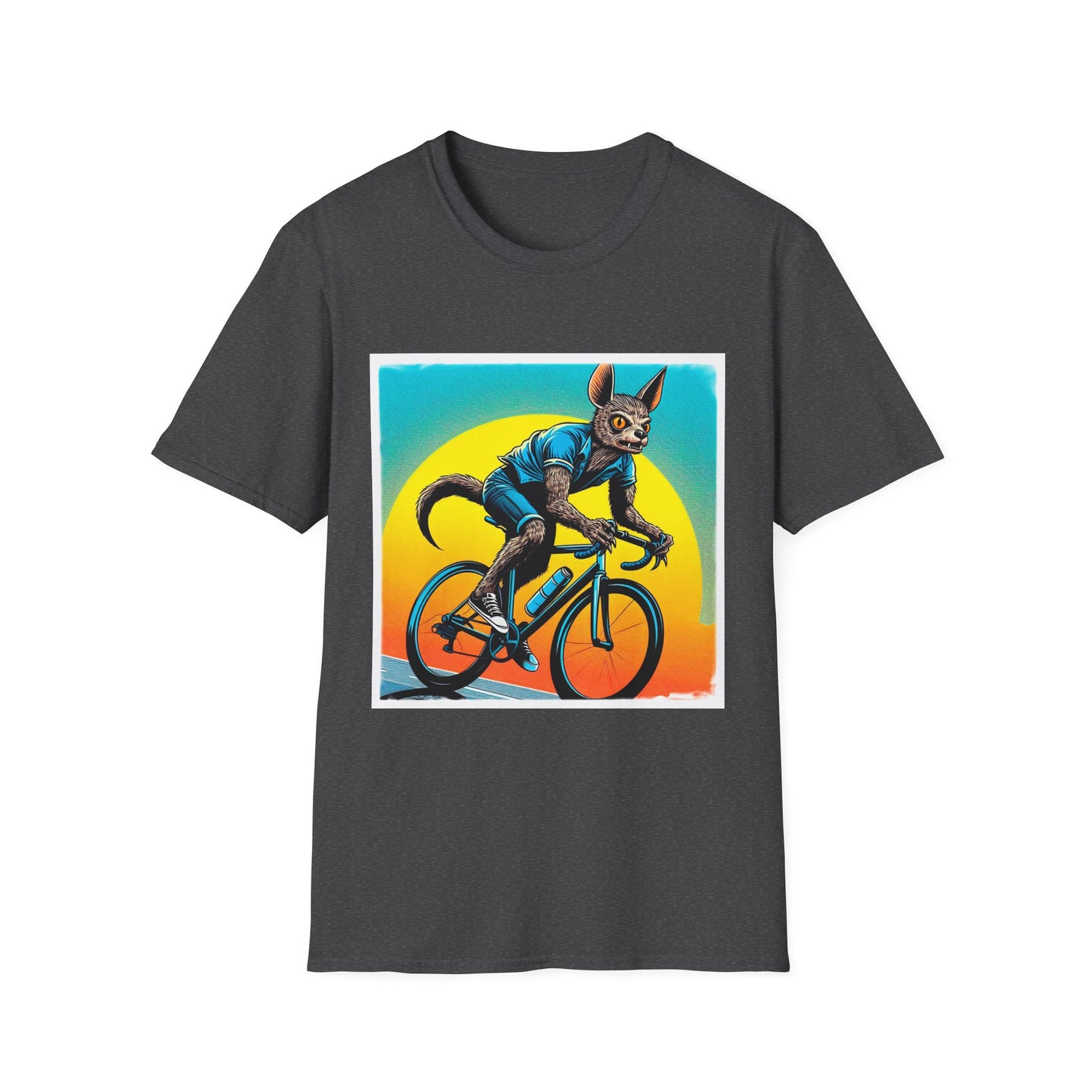 Chupacabra bike riding t shirt T-Shirt Printify XS Dark Heather