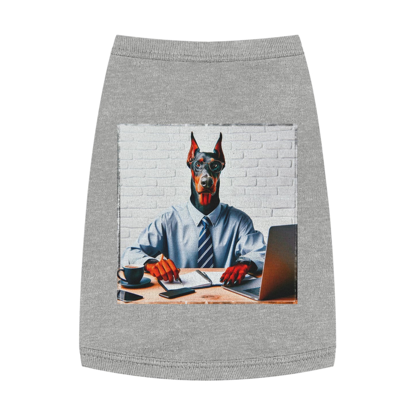 Pet Tank Top Doberman working man t shirt Pets Printify M Heather