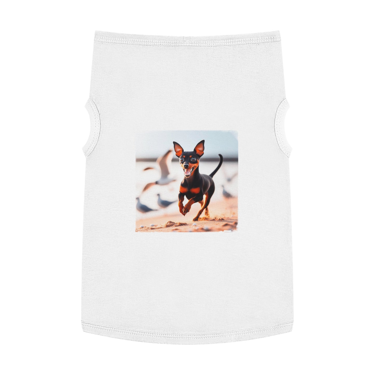 Dog Tank Top - Min Pin Tank Tops Pets Printify XL White 