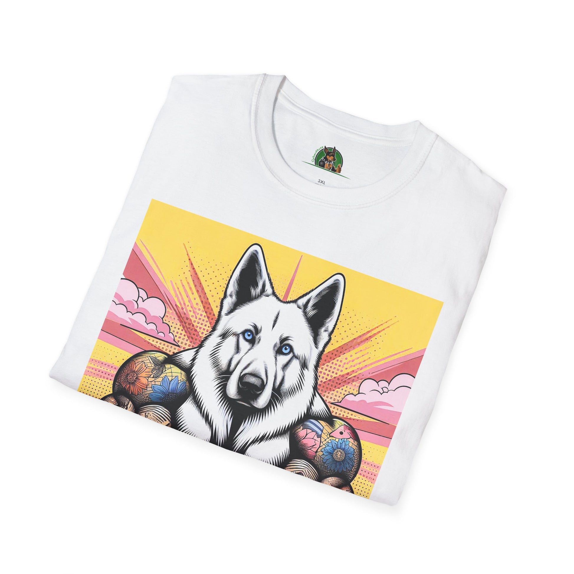 German Shepherd arms and flexing shirt T-Shirt Printify