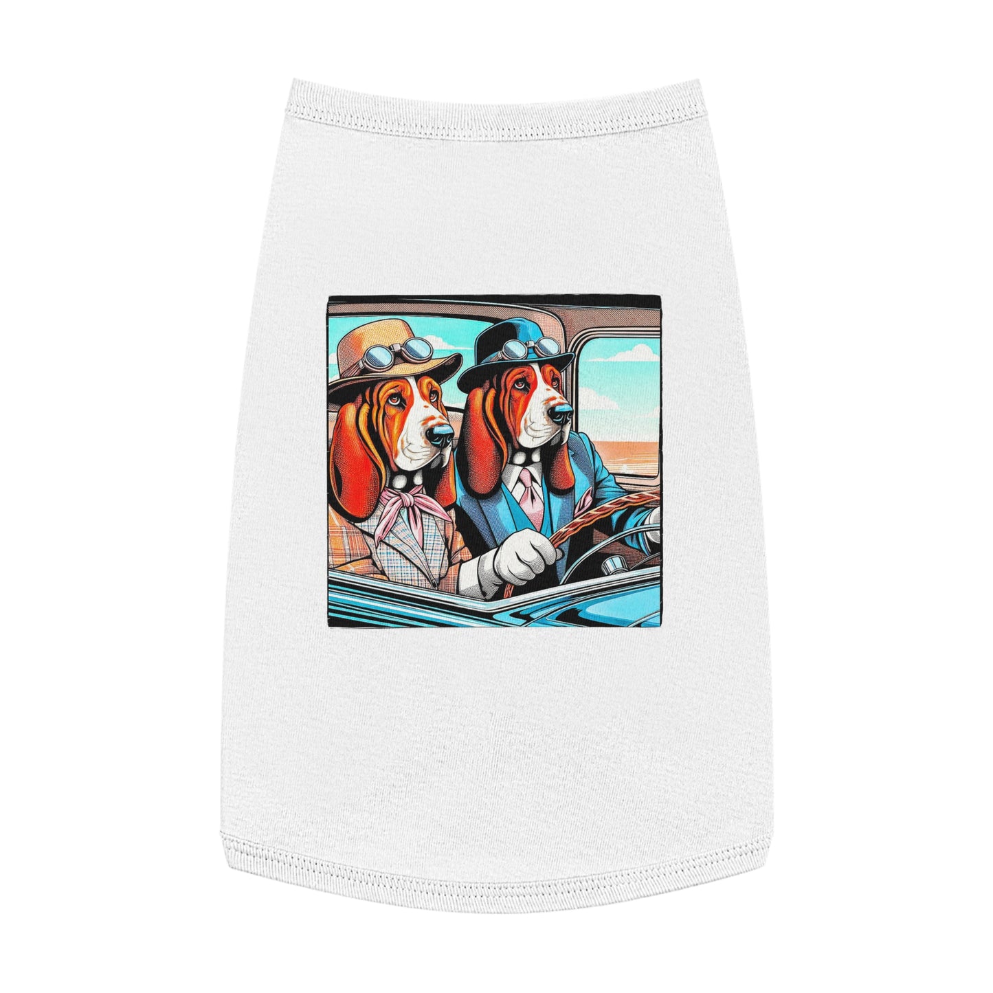 Pet Tank Top Wacky Basset Hound Pets Printify L White 