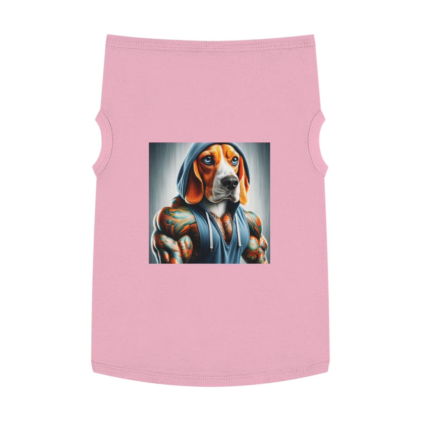 Pet Tank Top Beagle Muscle Dog In Hoodie Pets Printify XL Pink 