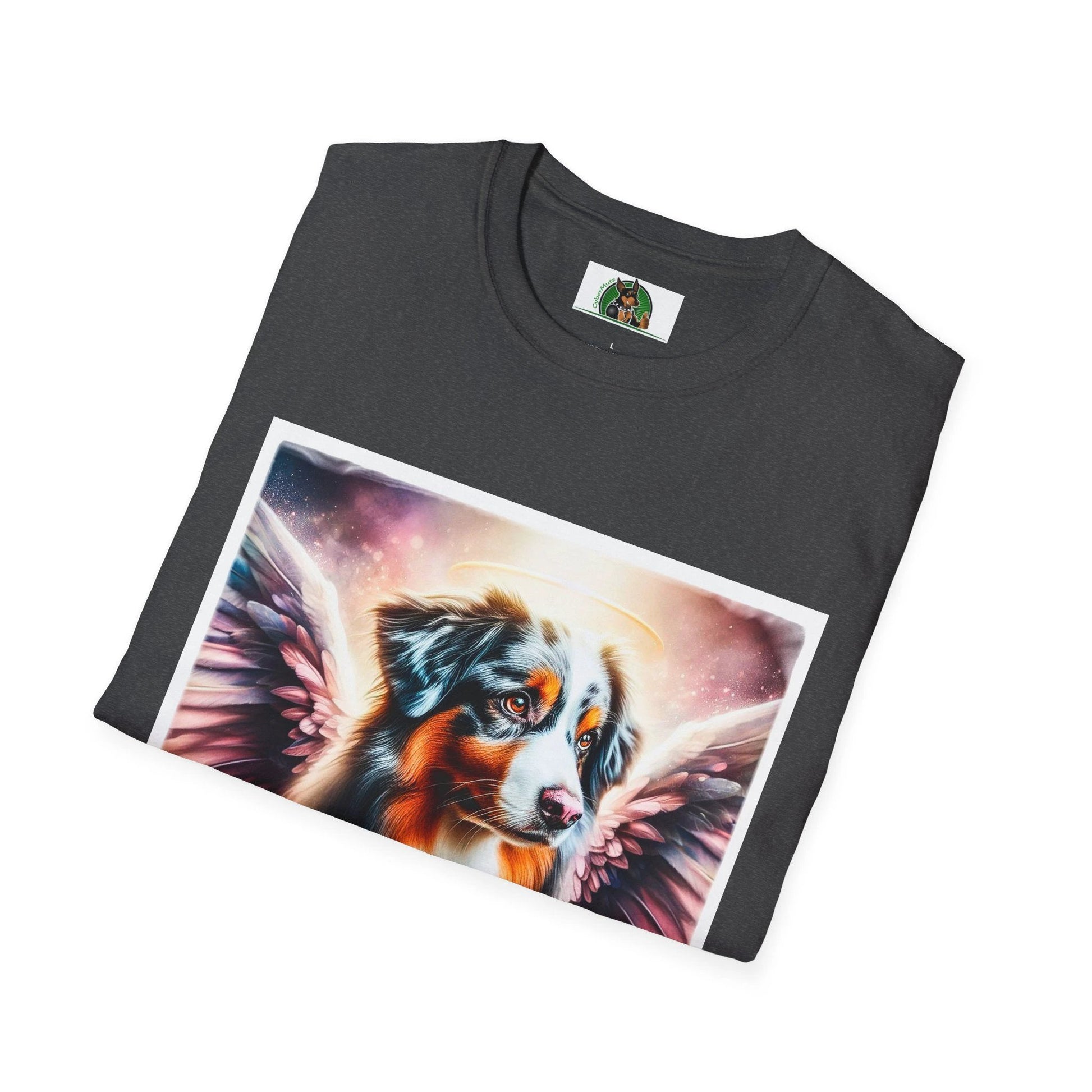 Australian Shepherd Pink Angel Wings Tee For Dog Lovers Gift Celebrate Loyal Companions T-Shirt Printify