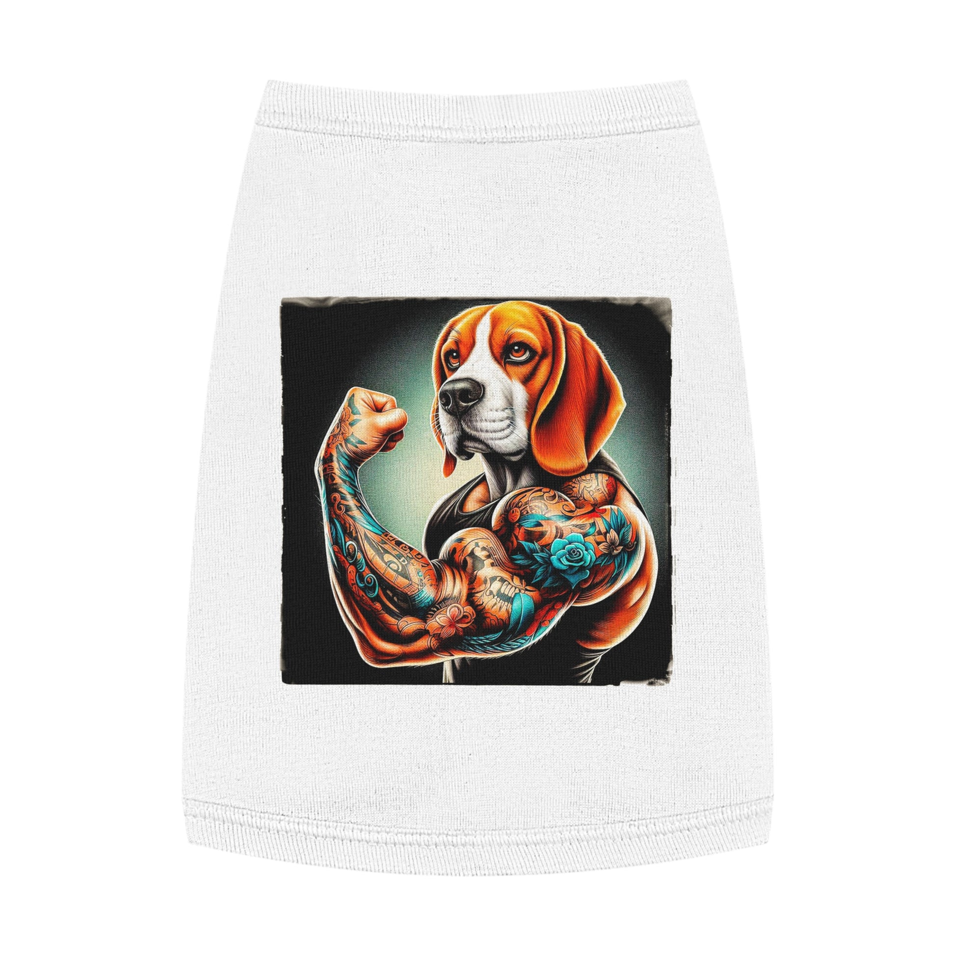 Pet Tank Top Beagle Flexing Pets Printify   