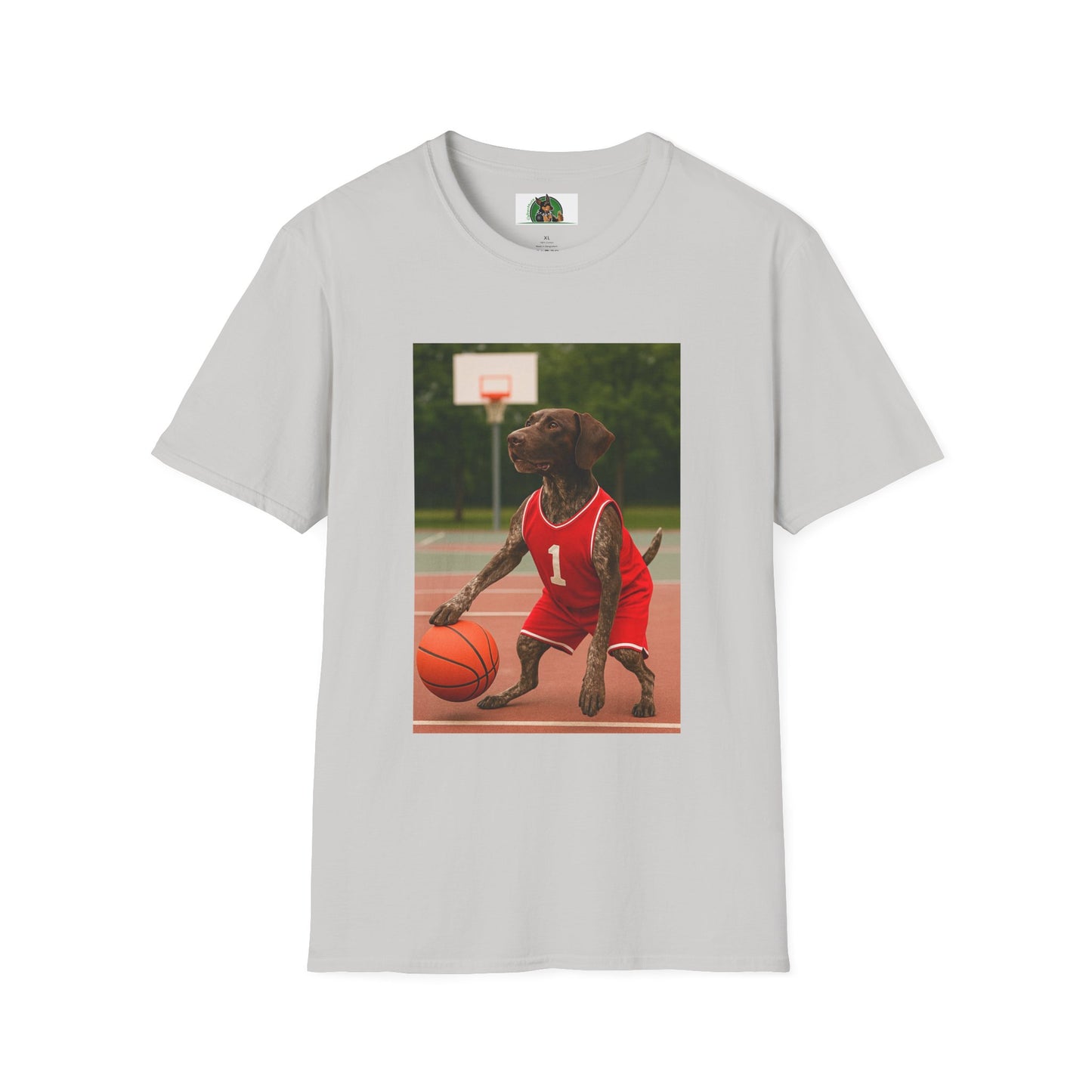 Basketball Sports German Shorthair T-Shirt T-Shirt Printify Ice Grey S
