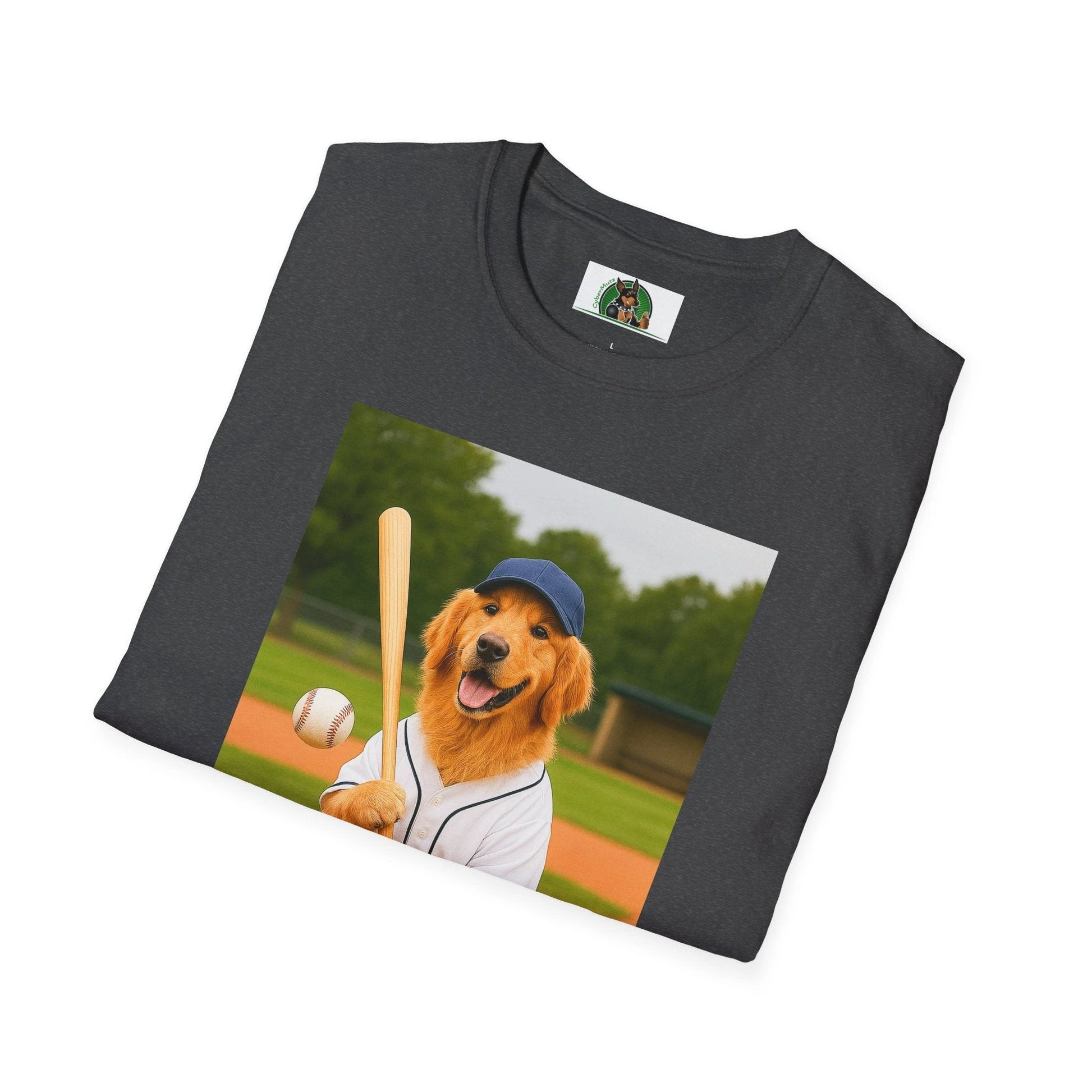 Golden Retriever Baseball T-Shirt — Sports Dog Playing Baseball Shirt T-Shirt Printify