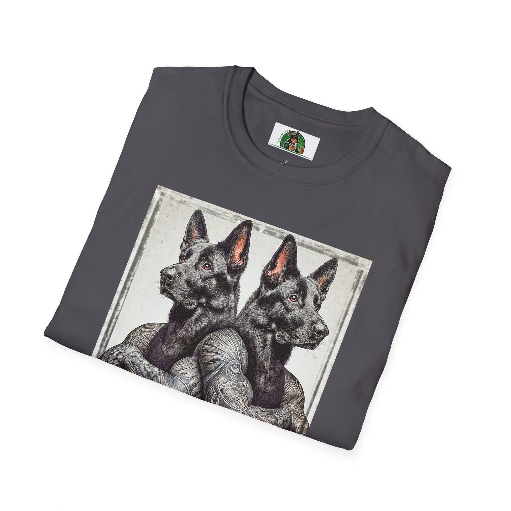German Shepherd two trainers shirt T-Shirt Printify