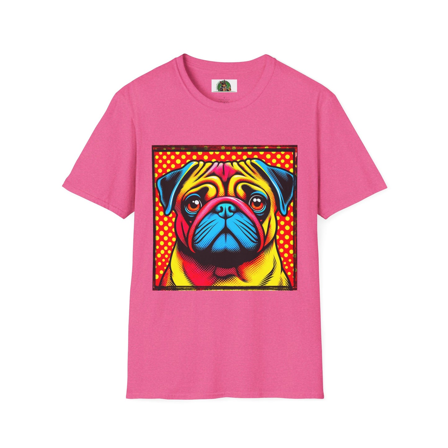 Pugs Pop Art T-Shirt T-Shirt Printify S Heather Heliconia