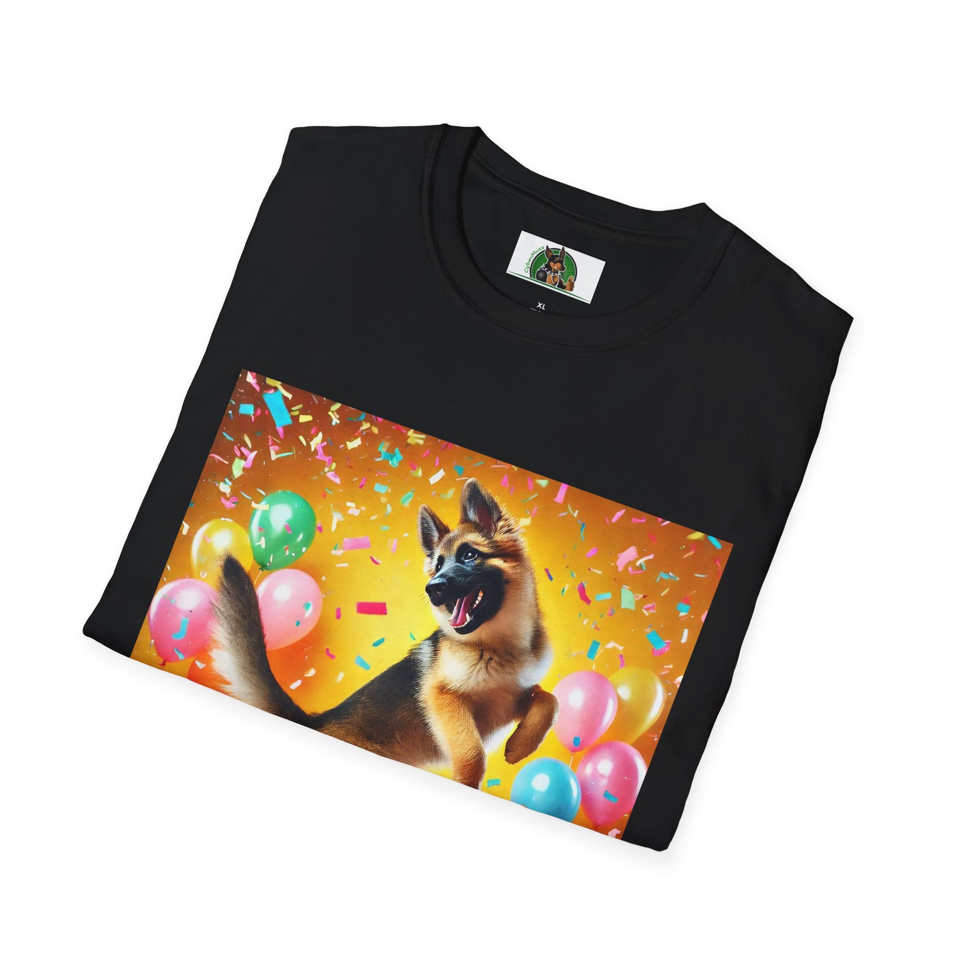 German Shepherd T-Shirt - Dancing Dog Design T-Shirt Printify