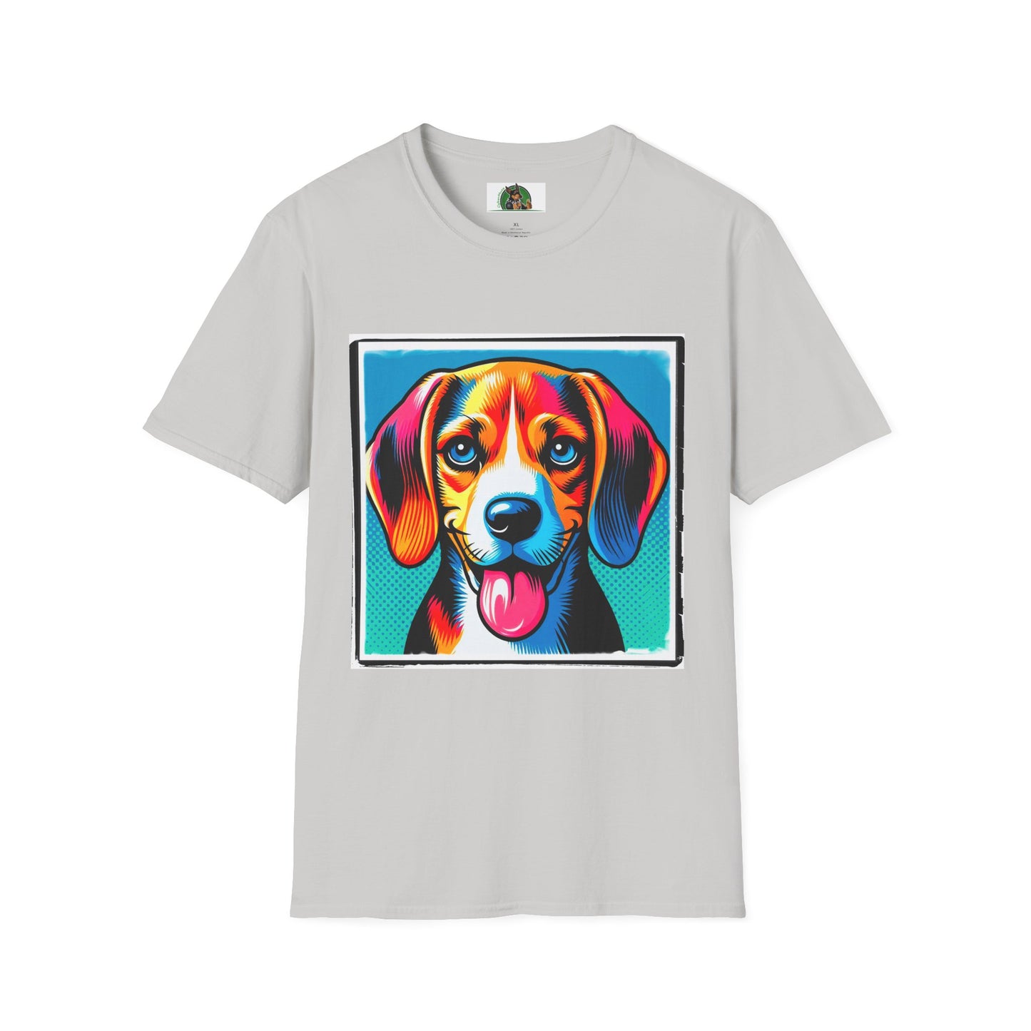 Beagle Pop Art Pic T-Shirt Printify S Ice Grey 