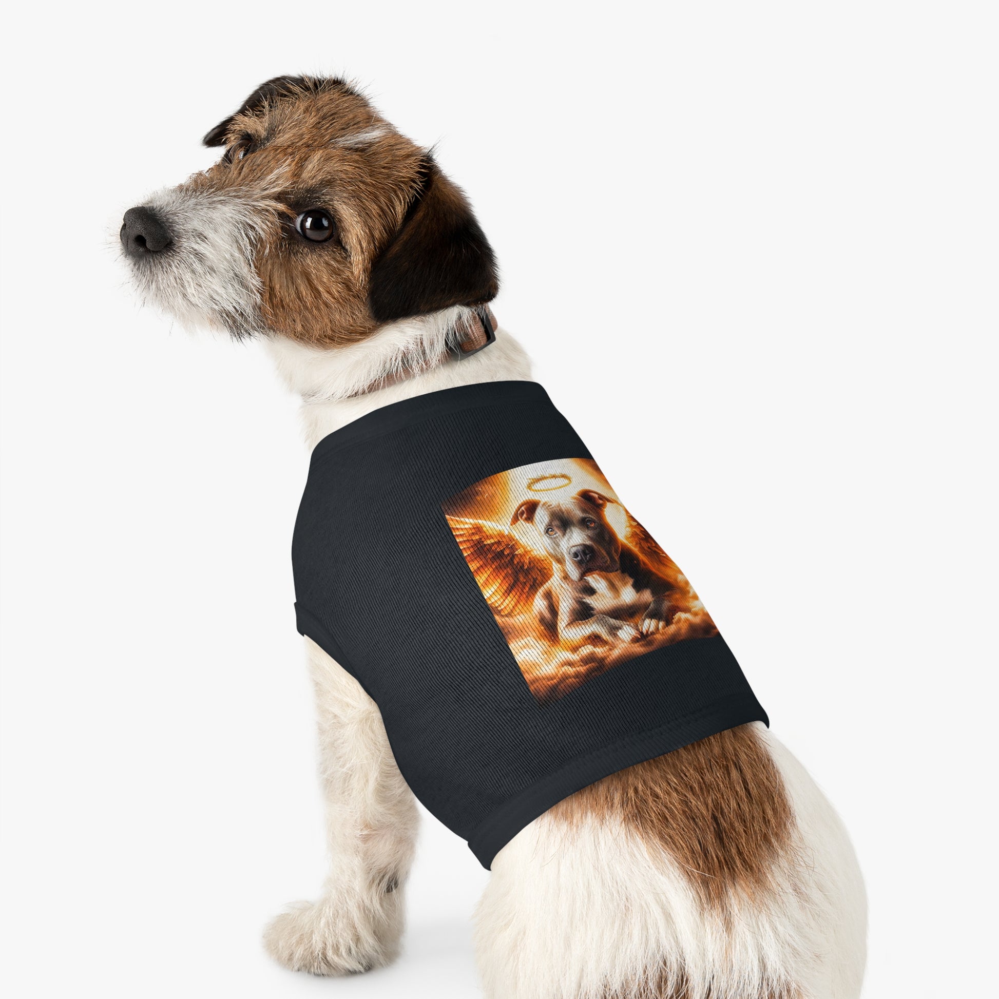 Pet Tank Top Pit Bull glowing Angel Pets Printify
