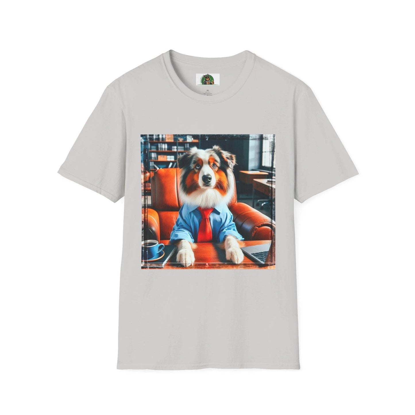 Australian Shepherd Boss Dog T-Shirt Printify S Ice Grey