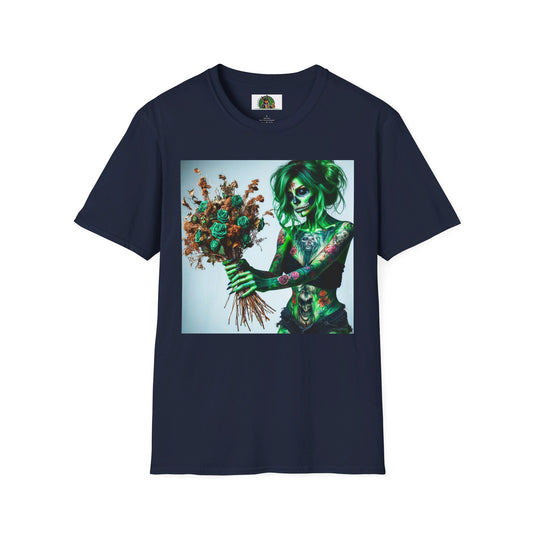 Zombie Girl T-Shirt Printify S Navy 