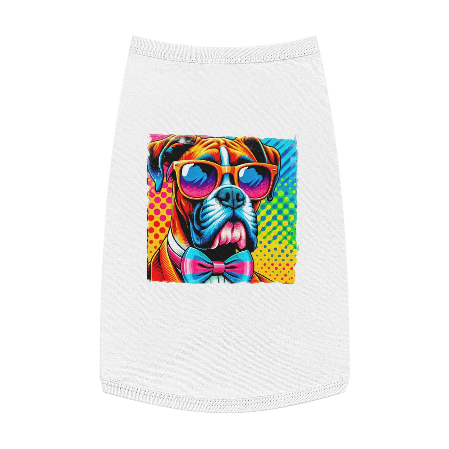 Pet Tank Top Boxer Pop Art Pets Printify L White 