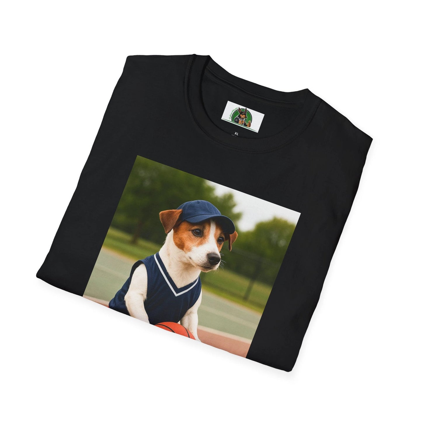 Jack Russell Basketball T-Shirt — Sports Dog Tee for Dog Lovers by Printify