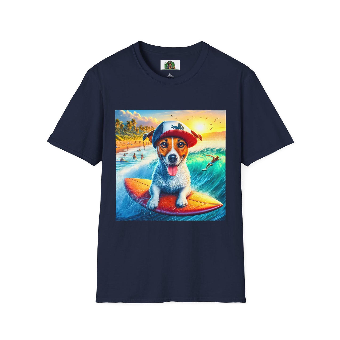 Jack Russell Boogie Boarding T-Shirt Printify S Navy