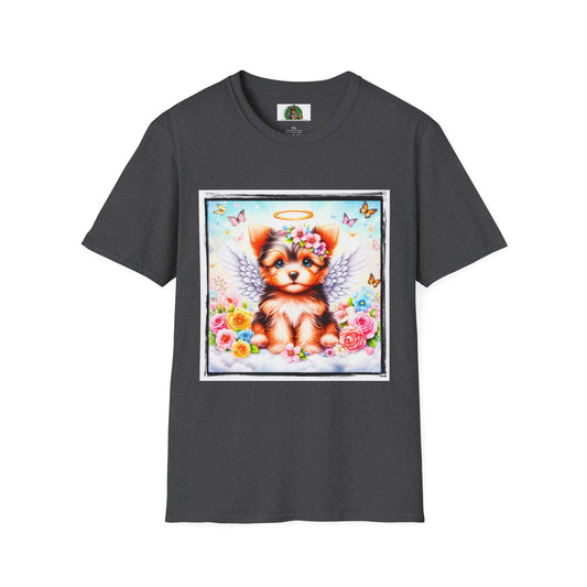 Yorkie pretty flowers shirt T-Shirt Printify XS Dark Heather