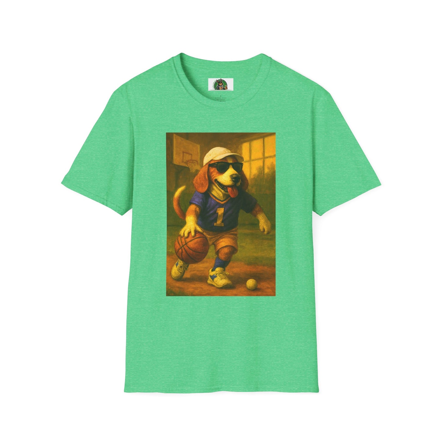 Sports Beagle T-Shirt Basketball T-Shirt Printify Heather Irish Green S
