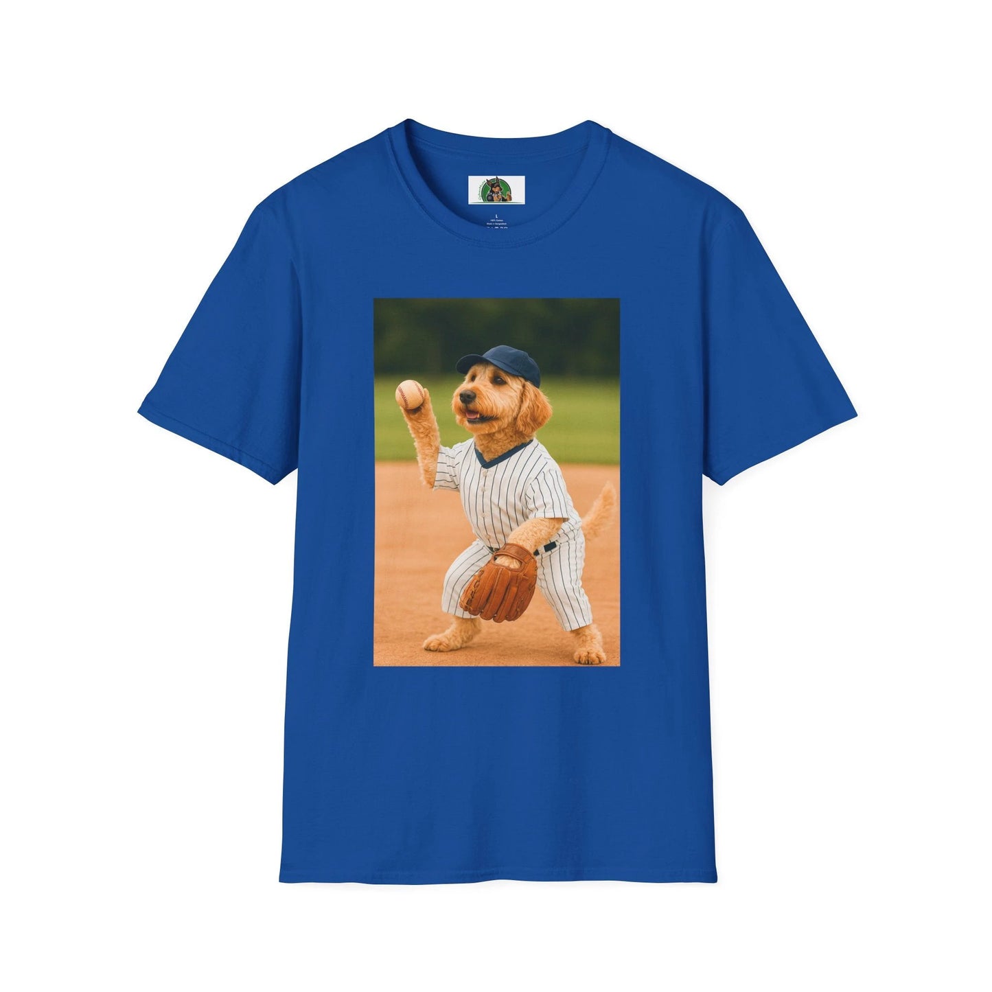 Sports Golden doodle Playing Baseball T-Shirt T-Shirt Printify Royal S