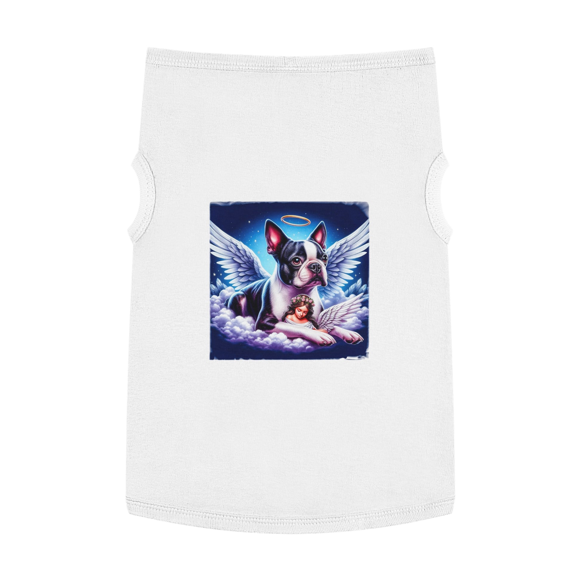 Pet Tank Top Boston Terrier Angel Dog Pets Printify   