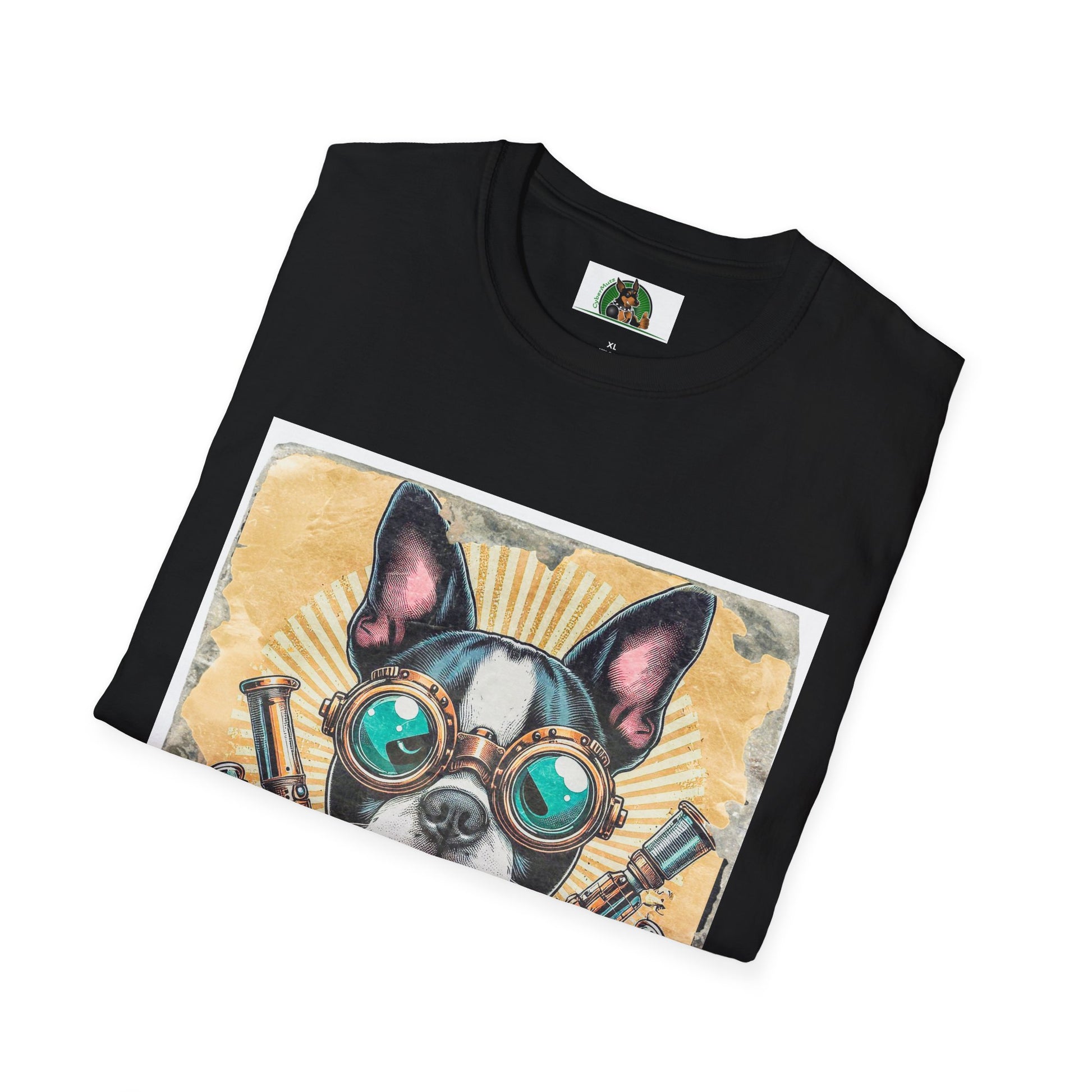 Boston Terrier Steampunk Dog Shirt T-Shirt Printify   