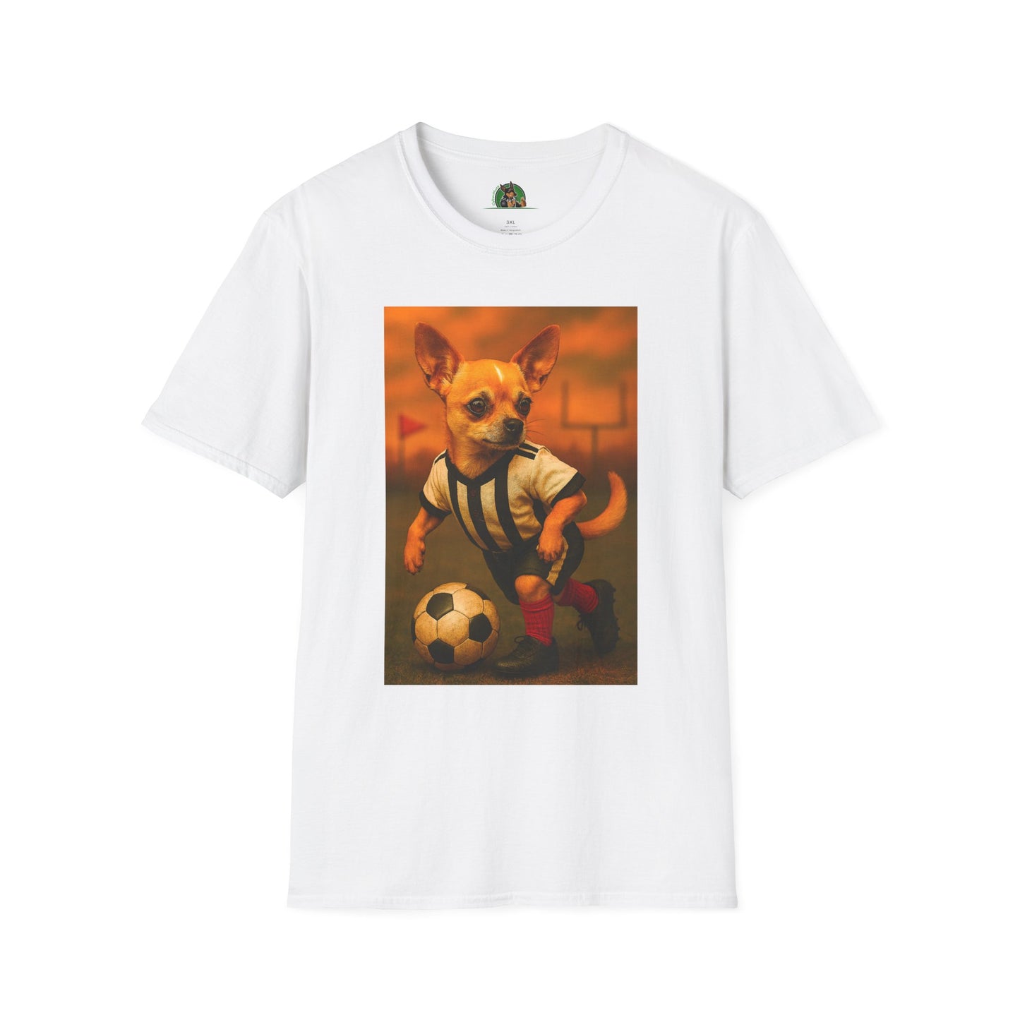 Chihuahua Soccer T-Shirt Sports T-Shirt Printify White XS