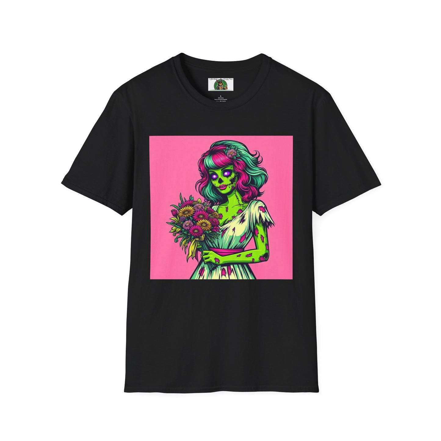 Wacky Zombie Pin Up Girl T-Shirt Printify Black S 