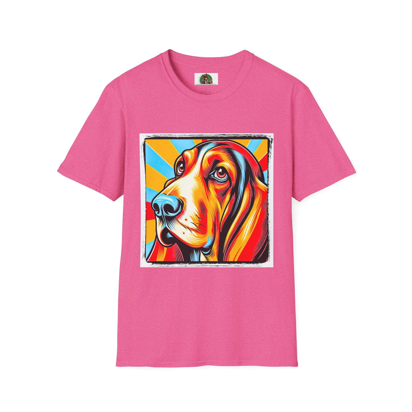 Basset Hound Pop Art 2 T-Shirt Printify S Heather Heliconia 