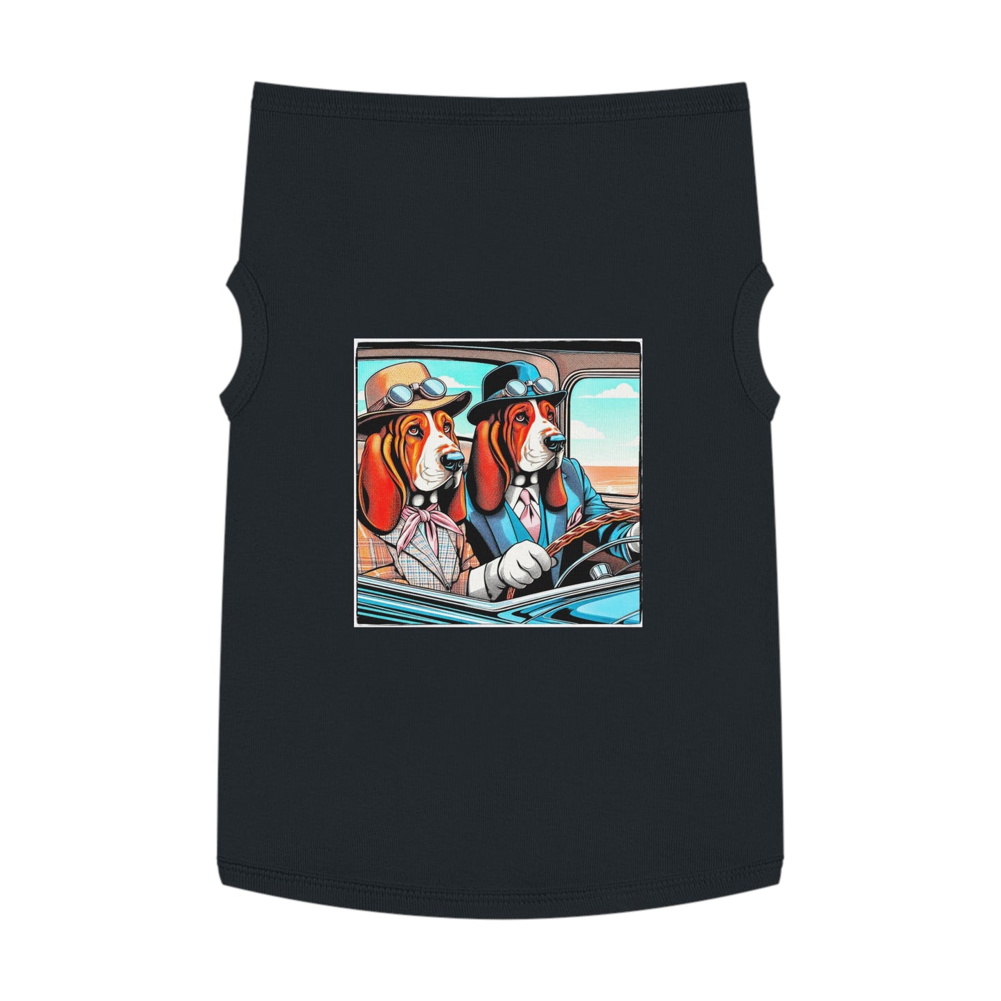 Pet Tank Top Wacky Basset Hound Pets Printify XL Black 