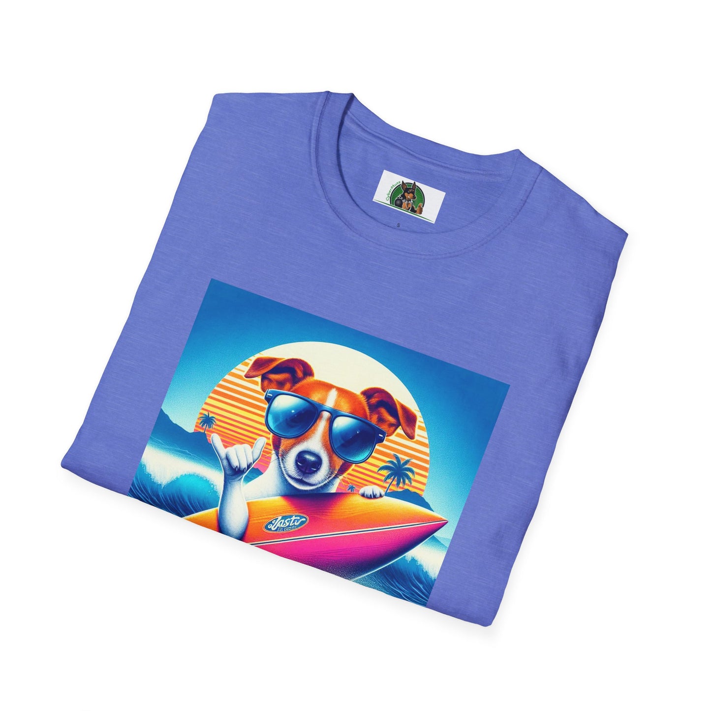 Jack Russell Surfer Dog T-Shirt Printify   