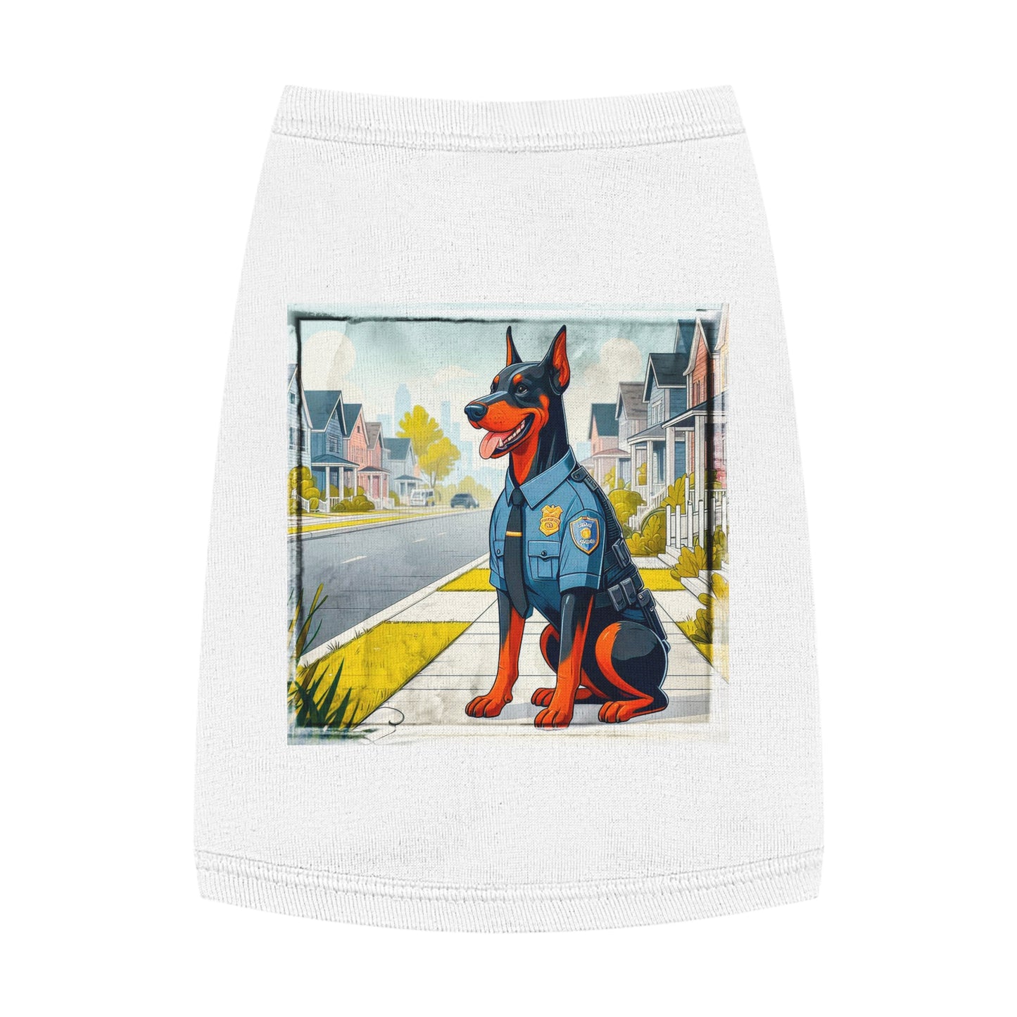 Pet Tank Top Doberman Pets Printify M White 