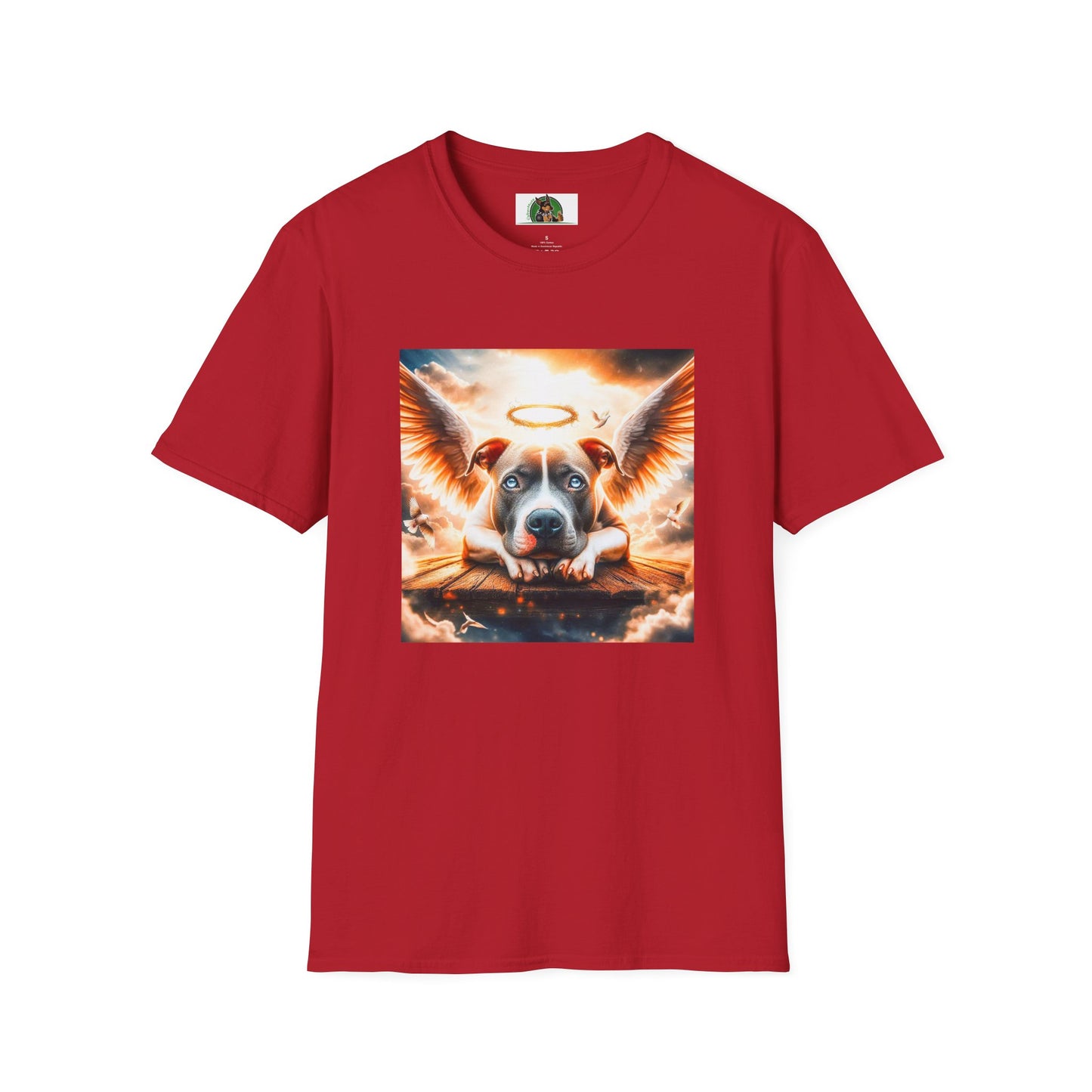 Pit bull heaven and clouds shirt T-Shirt Printify S Cherry Red
